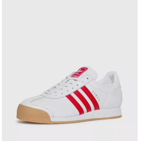 ADIDAS Samoa Sneakers White Red Gum Sz US 10 - Picture 1 of 7